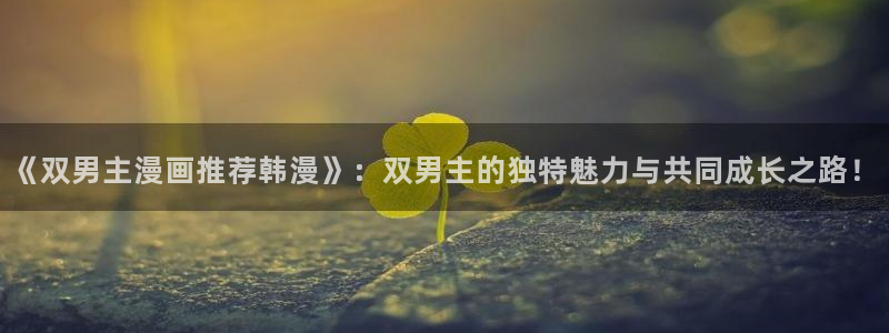 贝勒漫画下载动漫全免费：《双男主漫画推荐韩漫》：双男主的独特魅力与共同成长之路！